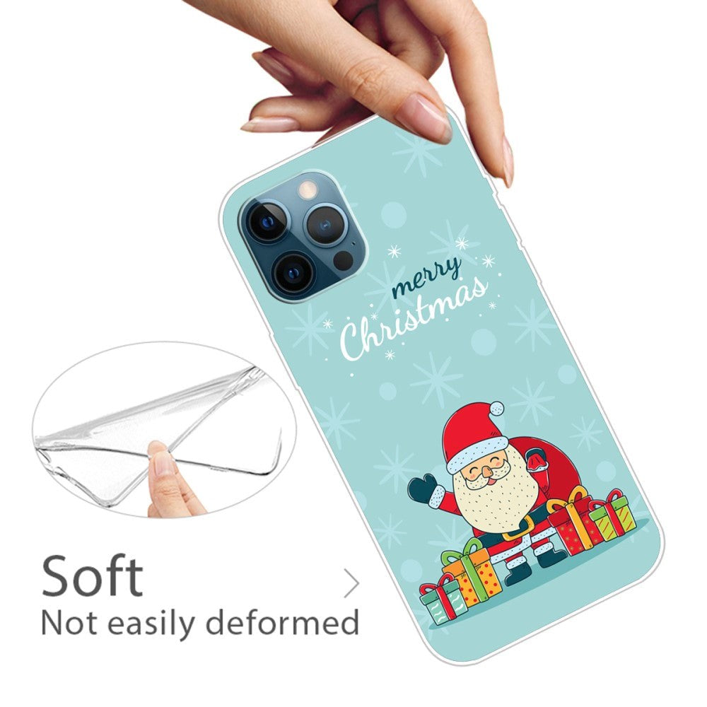 iPhone 15 Pro Fleksibelt Plast Jul Deksel - Merry Christmas - Glad Julenisse med Gaver