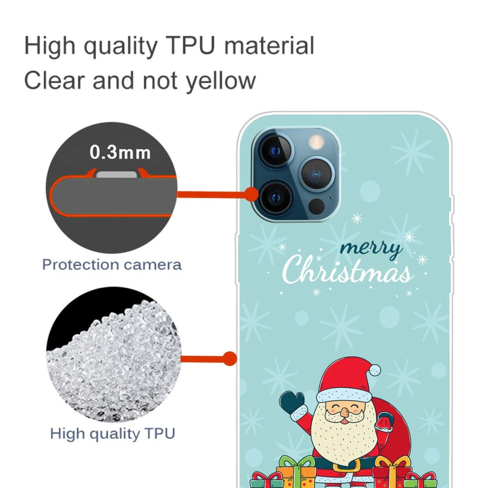 iPhone 15 Pro Fleksibelt Plast Jul Deksel - Merry Christmas - Glad Julenisse med Gaver