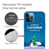 iPhone 15 Pro Fleksibelt Plast Jul Deksel - Merry Christmas - Snømann og Juletre