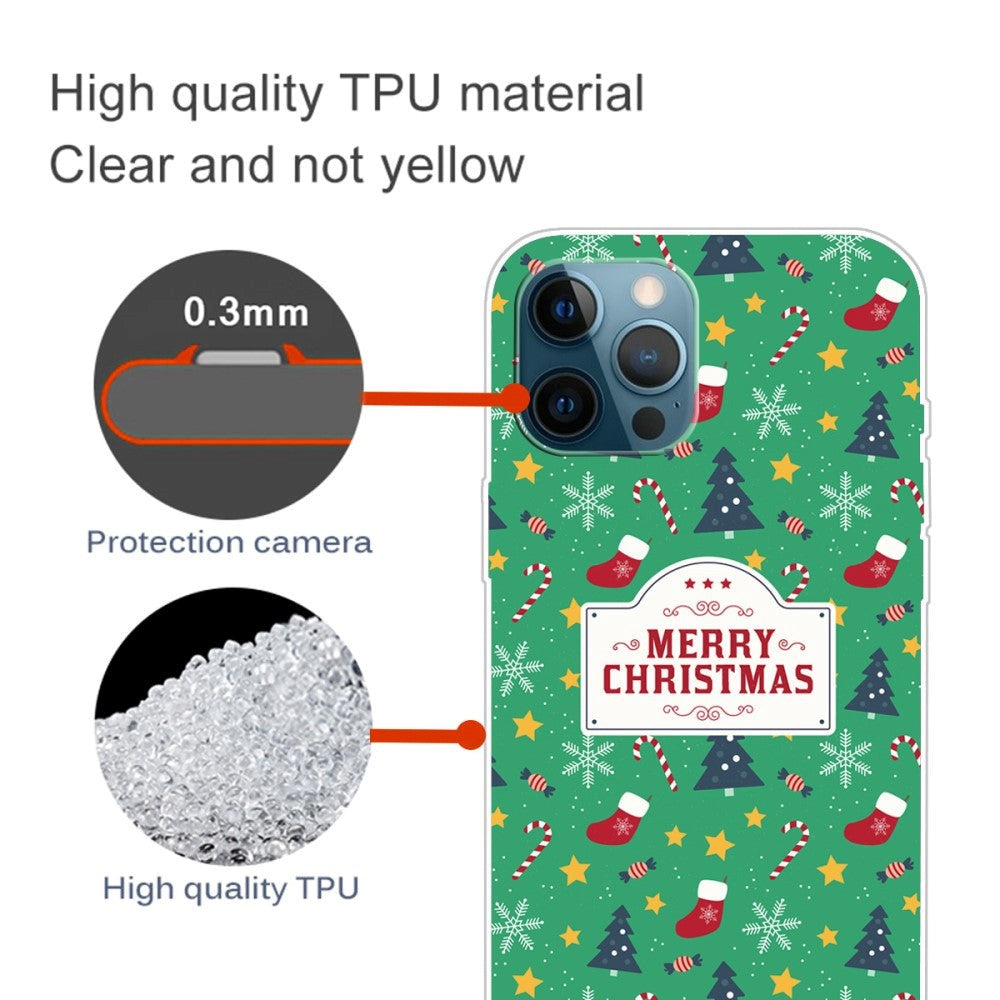 iPhone 15 Pro Fleksibelt Plast Jul Deksel - Merry Christmas - Juletema