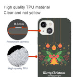 iPhone 15 Fleksibelt Plast Jul Deksel - Merry Christmas - Julekrans og Juleklokke