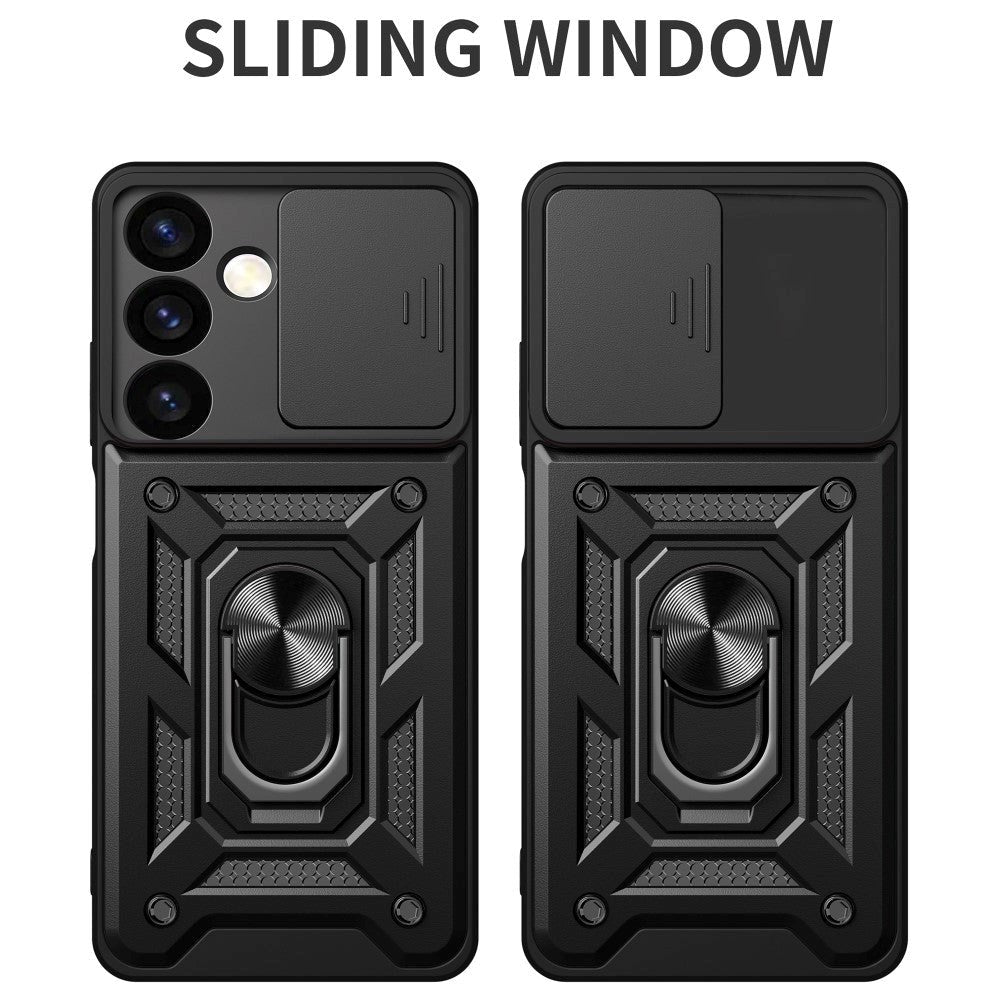 Samsung Galaxy S24 Deksel med Magnetisk Kickstand Og Cam Slider - Sølv