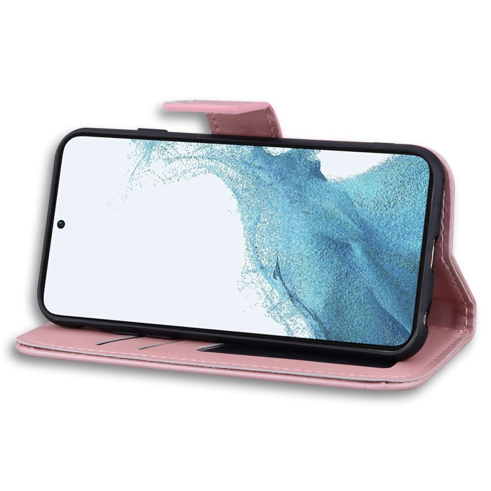 Samsung Galaxy S24+ (Plus) Flip Deksel med Stropp / Ståfunksjon / Kortholder - Pink (Kanin)