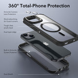 iPhone 15 ESR Armor Tough Kickstand Halolock Deksel - MagSafe Kompatibel - Gjenomsiktig / Svart