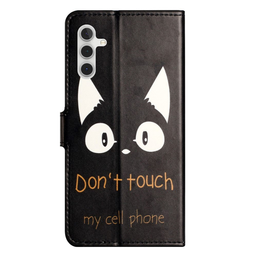 Samsung Galaxy A55 (5G) Kunstskinn Flip Deksel m. Lommebok & Stativfunksjon - "Don't Touch My Phone"