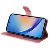 Samsung Galaxy A35 (5G) Kunstskinn Deksel m. Lommebok og Stropp - Pink