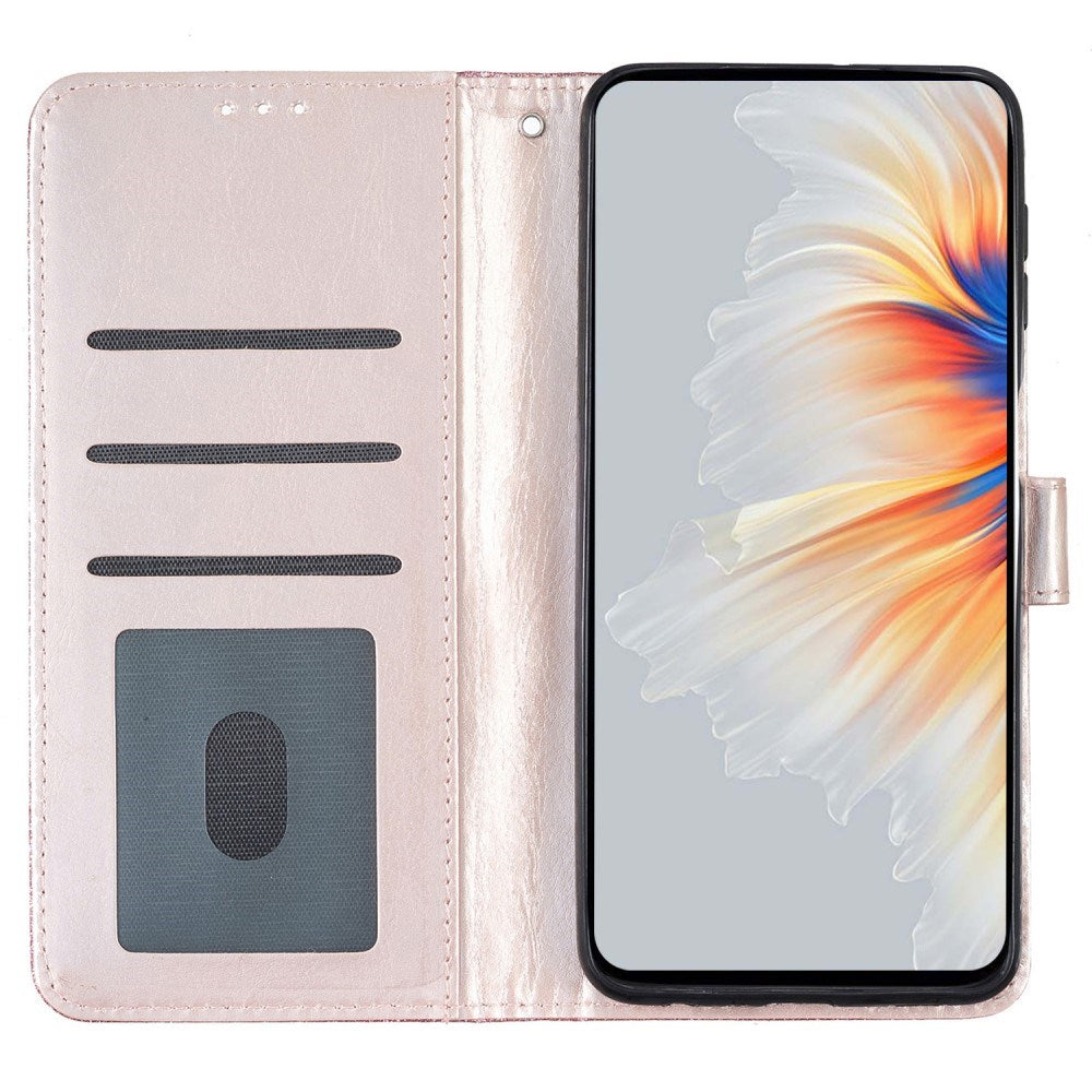 EIDERWOOD Motorola Moto G84 Flip Deksel med Lommebok og Stropp - Glitter - Rose Gold