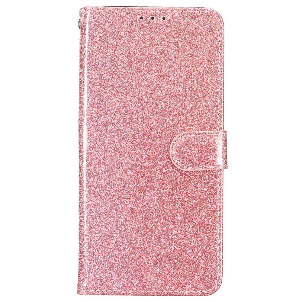 EIDERWOOD Motorola Moto G84 Flip Deksel med Lommebok og Stropp - Glitter - Rose Gold