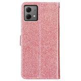 EIDERWOOD Motorola Moto G84 Flip Deksel med Lommebok og Stropp - Glitter - Rose Gold