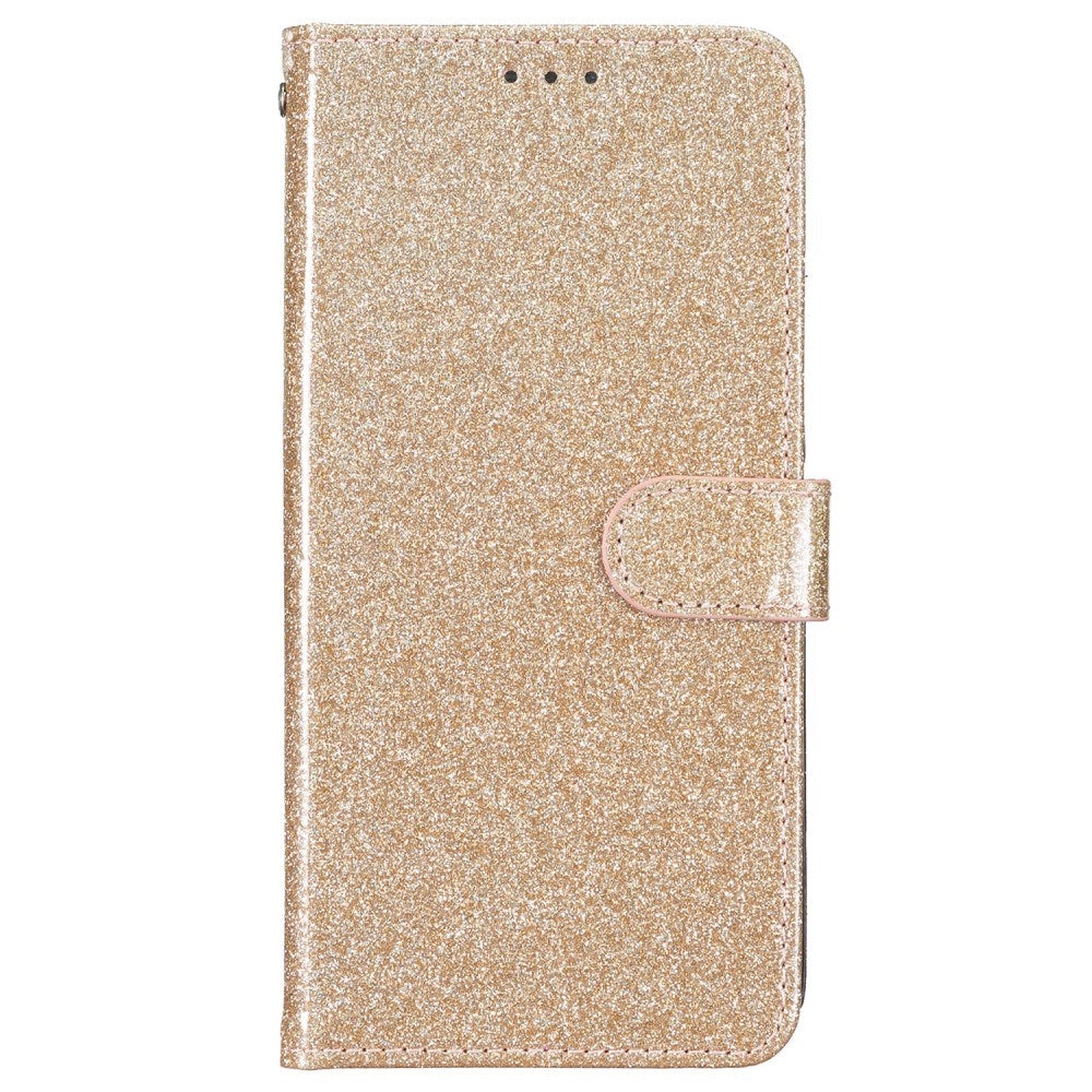 EIDERWOOD Motorola Moto G84 Flip Deksel med Lommebok og Stropp - Glitter - Gull