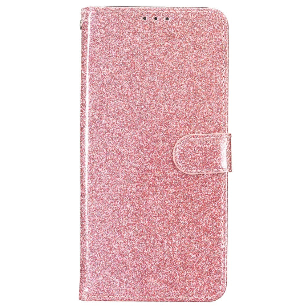 Samsung Galaxy A35 (5G) Flip Deksel med Lommebok og Stropp - Glitter - Rose Gold