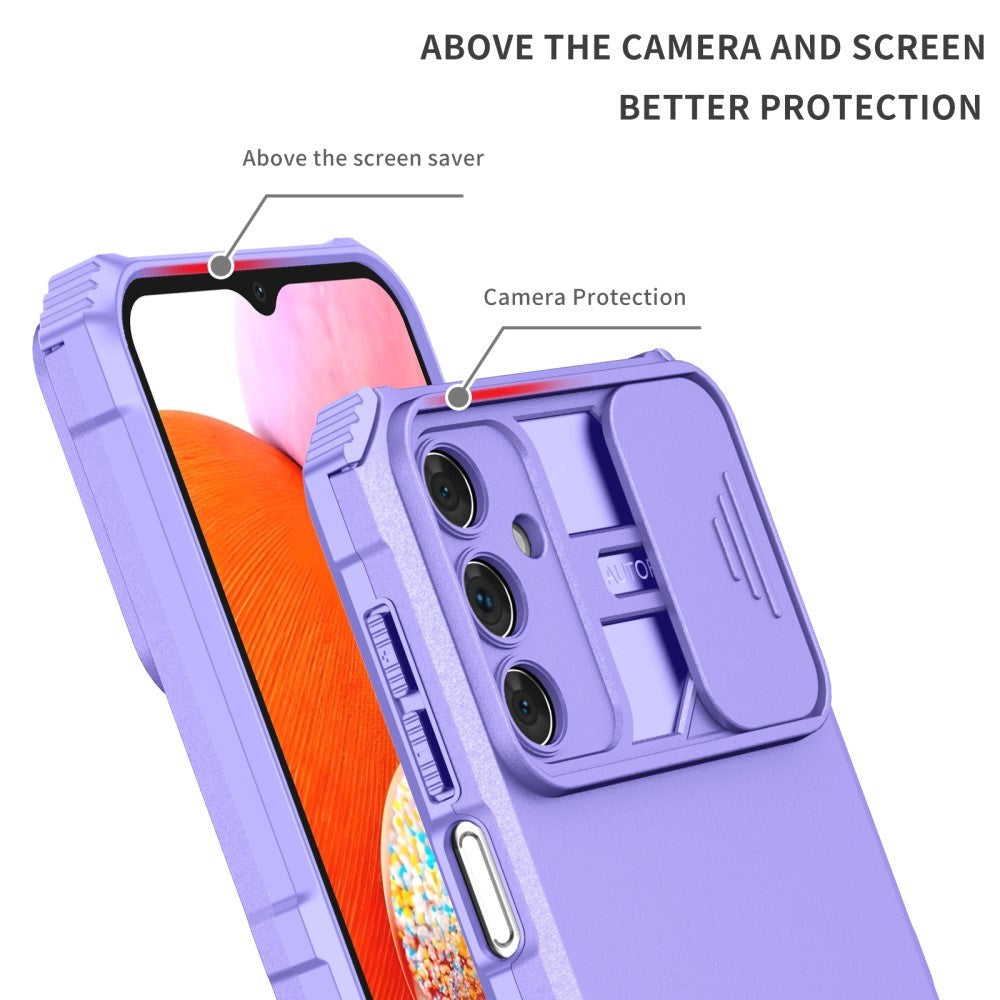 Samsung Galaxy A15 (5G) / A15 Deksel med Kickstand Og Cam Slider - Lilla