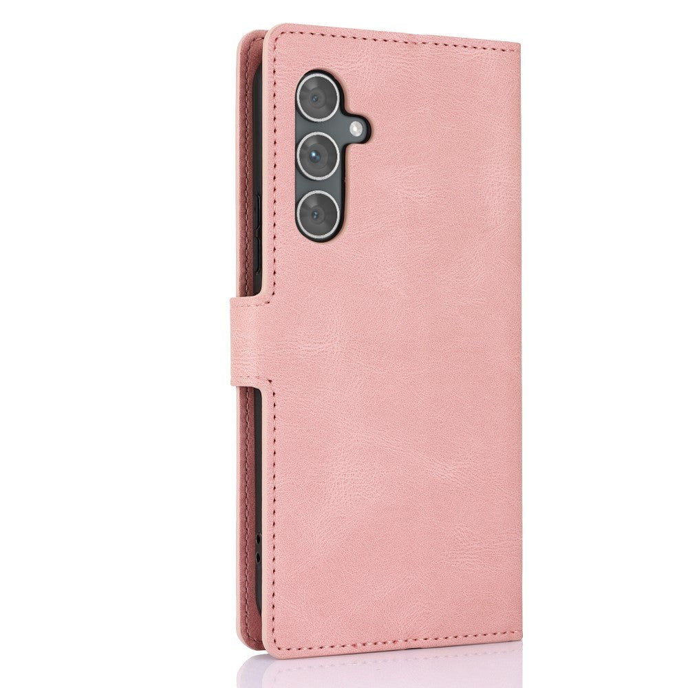 Samsung Galaxy A55 (5G) Kunstskinn Flip Deksel m. Lommebok og Stropp - Pink