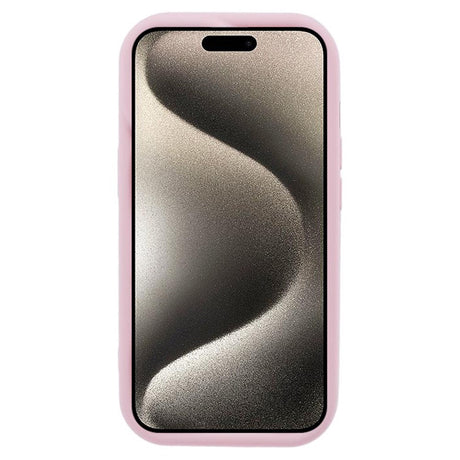 iPhone 15 fleksibelt Plast Deksel med. Bølgedesign - Mat Pink