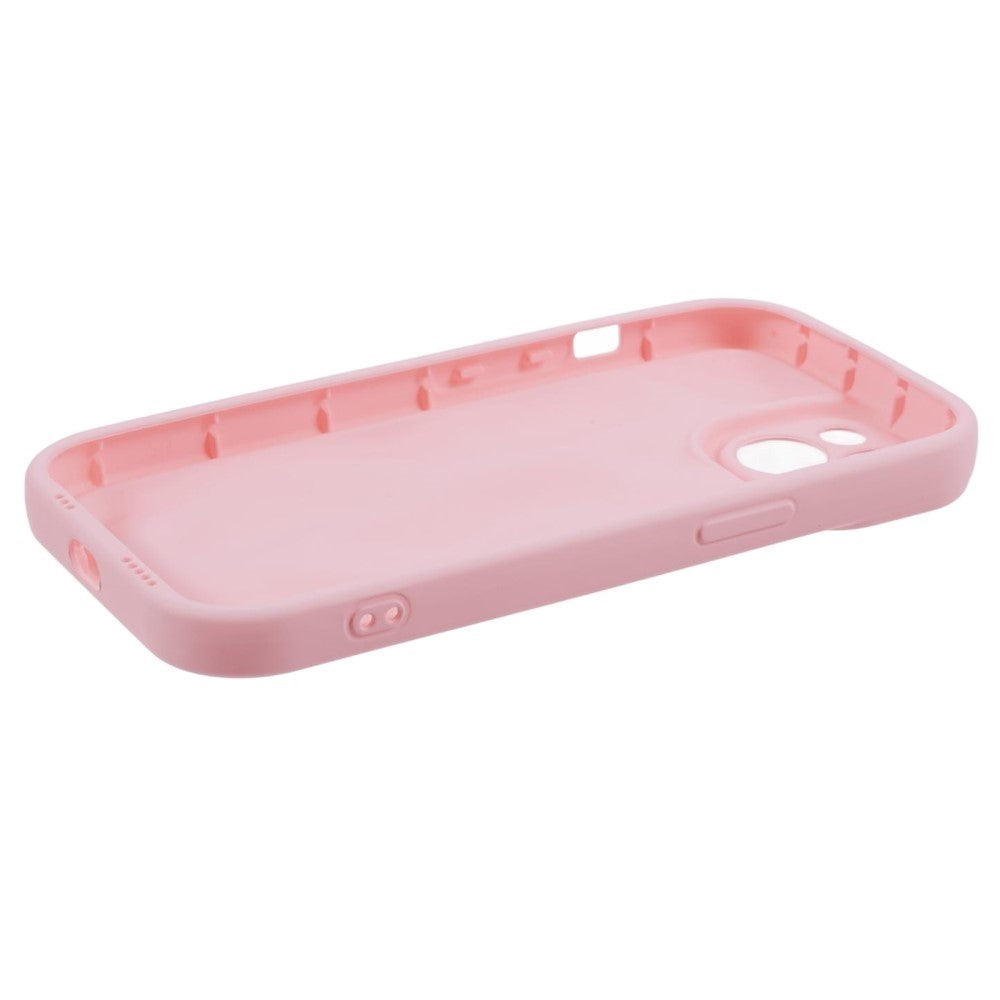 iPhone 15 fleksibelt Plast Deksel med. Bølgedesign - Mat Pink