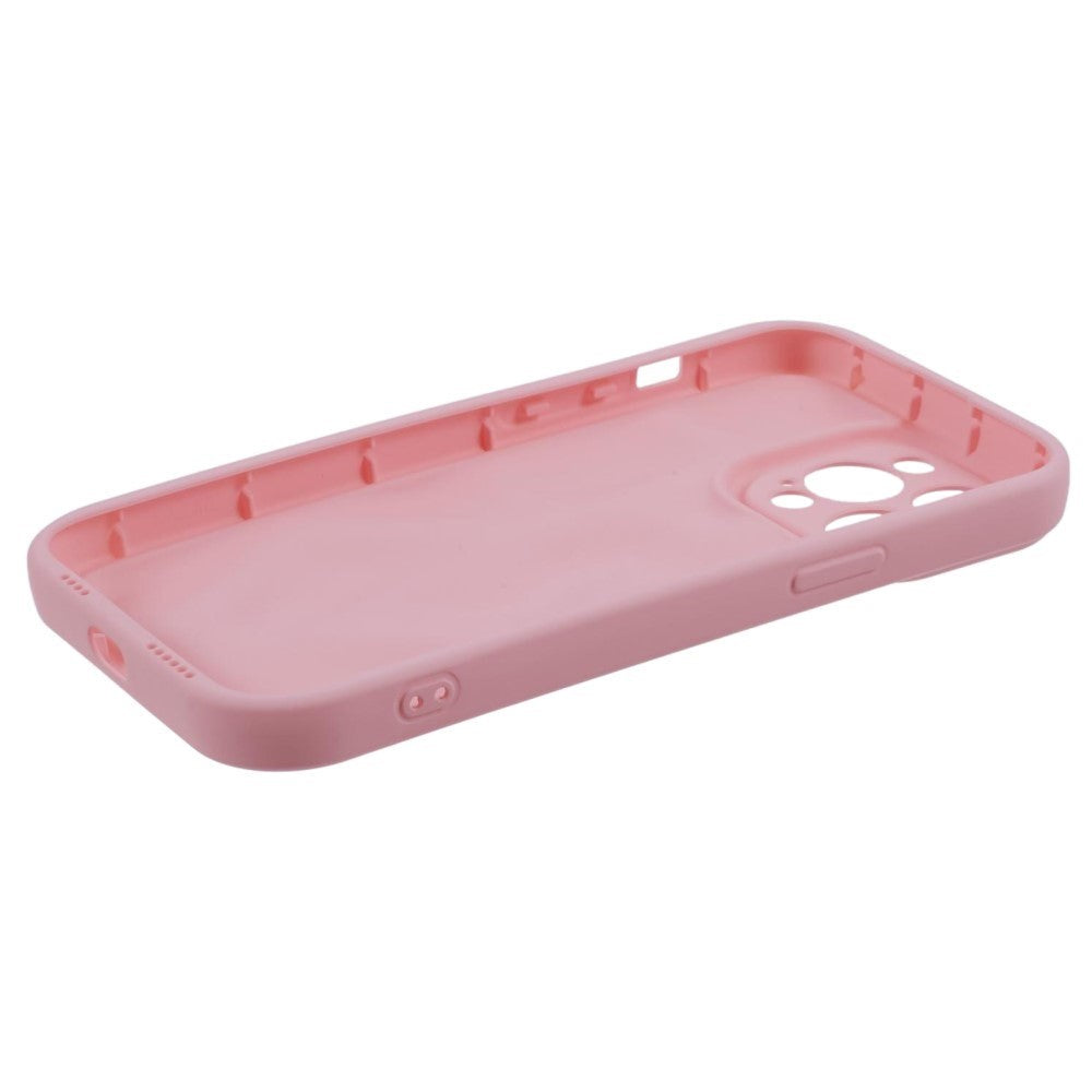 iPhone 15 Pro fleksibelt Plast Deksel med. Bølgedesign - Matt Pink