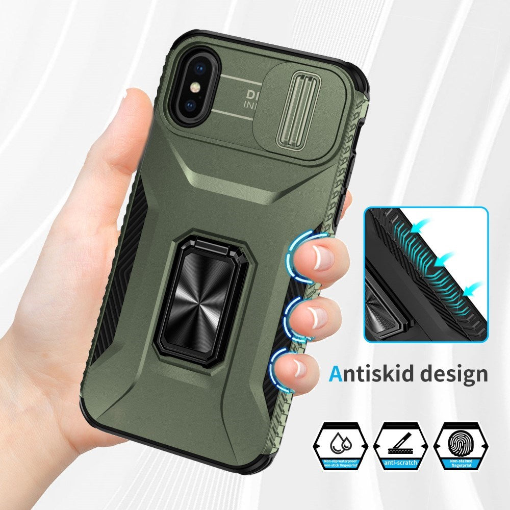 EIDERWOOD iPhone X / XS Bakdeksel med Magnetisk Kickstand Og Cam Slider - Grønn