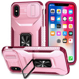 EIDERWOOD iPhone X / XS Bakdeksel med Magnetisk Kickstand Og Cam Slider - Rosa