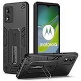 EIDERWOOD Motorola Moto E13 Håndverker Deksel m. Fingerring & Stativ - Svart