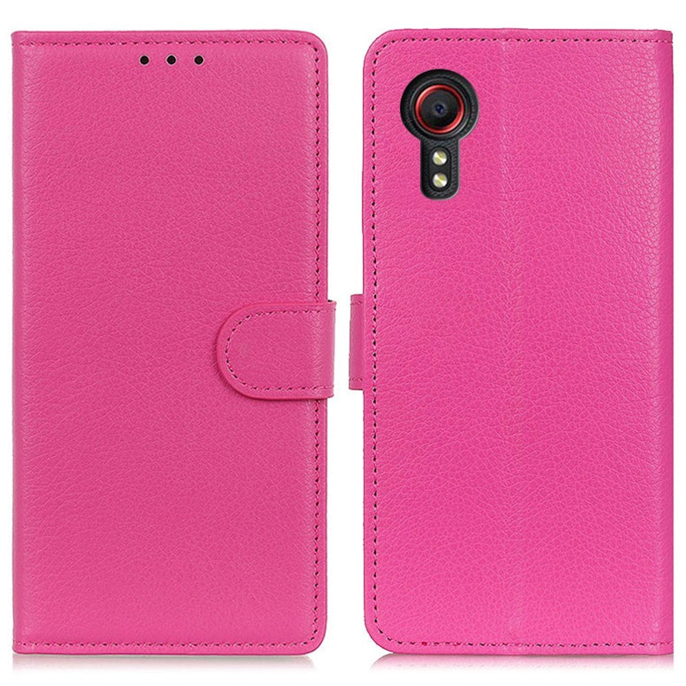 Samsung Galaxy Xcover 7 Kunstskinn Flippdeksel med Kortholdere - Pink