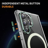 EIDERWOOD Samsung Galaxy S23 Ultra Hybrid Plast Deksel - MagSafe Kompatibel - Gjennomsiktig / Grønn