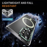 EIDERWOOD Samsung Galaxy S23 Ultra Hybrid Plast Deksel - MagSafe Kompatibel - Gjennomsiktig / Grønn