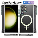 EIDERWOOD Samsung Galaxy S23 Ultra Hybrid Plast Deksel - MagSafe Kompatibel - Gjennomsiktig / Grønn