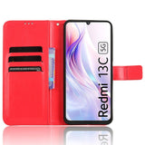 EIDERWOOD Xiaomi Redmi 13C (5G) Kunstskinn Flip Deksel m. Strop - Rød