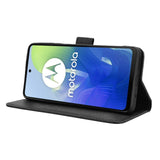 EIDERWOOD Motorola Moto G04 / G24 / G24 Power Leather Flip-Deksel med Stropp og Tekstur - Svart