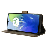 EIDERWOOD Motorola Moto G04 / G24 / G24 Power Leather Flip-Deksel med Stropp og Tekstur - Brun