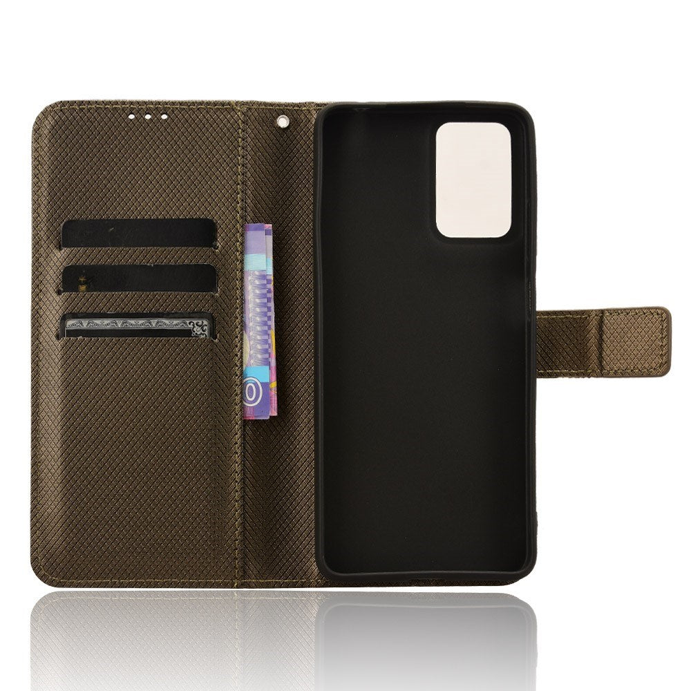 EIDERWOOD Motorola Moto G04 / G24 / G24 Power Leather Flip-Deksel med Stropp og Tekstur - Brun