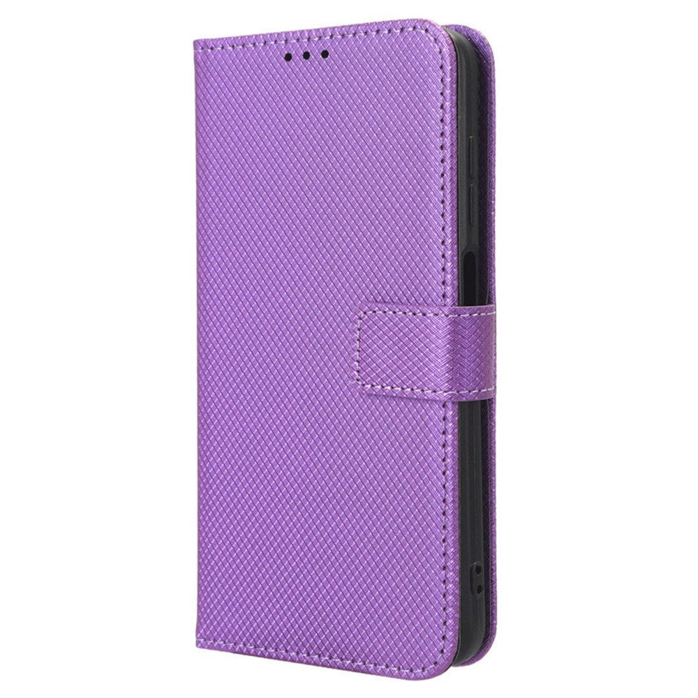 EIDERWOOD Motorola Moto G04 / G24 / G24 Power Leather Flip-Deksel med Stropp og Tekstur - Lilla