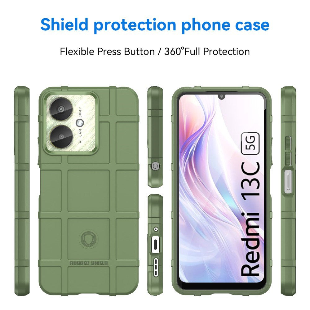 Xiaomi Poco C65 / Redmi 13C (4G / 5G) Rugged Shield Håndverker Deksel - Grønn