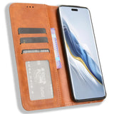 EIDERWOOD Honor Magic6 Pro (5G) Magnetisk Kunstskinn Flip Deksel - Brun