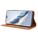 EIDERWOOD Honor Magic6 Pro (5G) Magnetisk Kunstskinn Flip Deksel - Brun