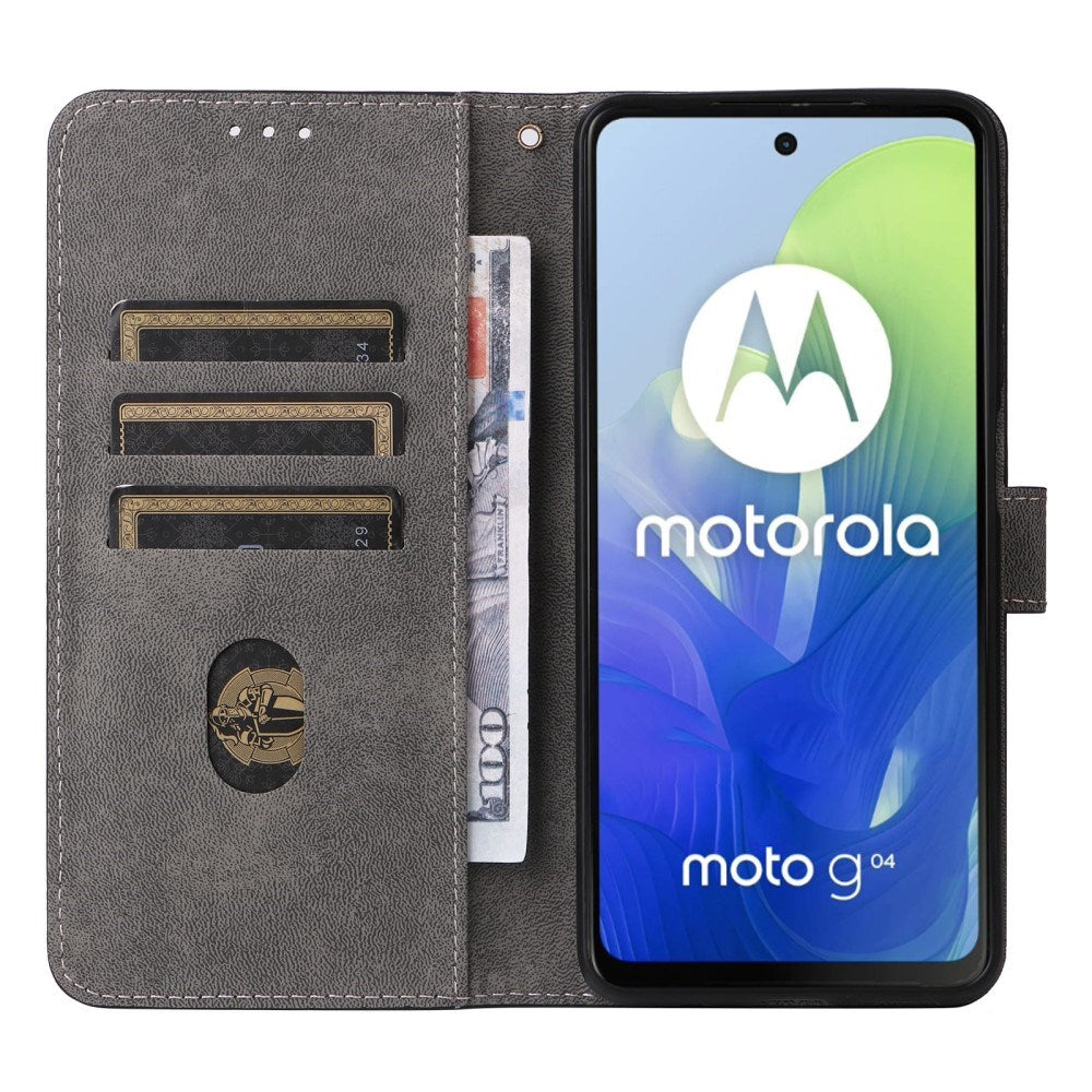 EIDERWOOD Motorola Moto G04 / G24 / G24 Power Kunstskinn Deksel m. Lommebok og Stropp - Blå