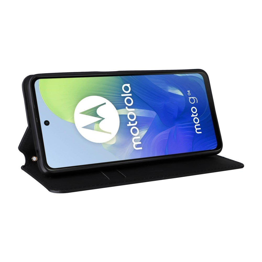 EIDERWOOD Motorola Moto G04 / G24 / G24 Power PU Skinn Flip Deksel med Lommebok - Rombe - Svart