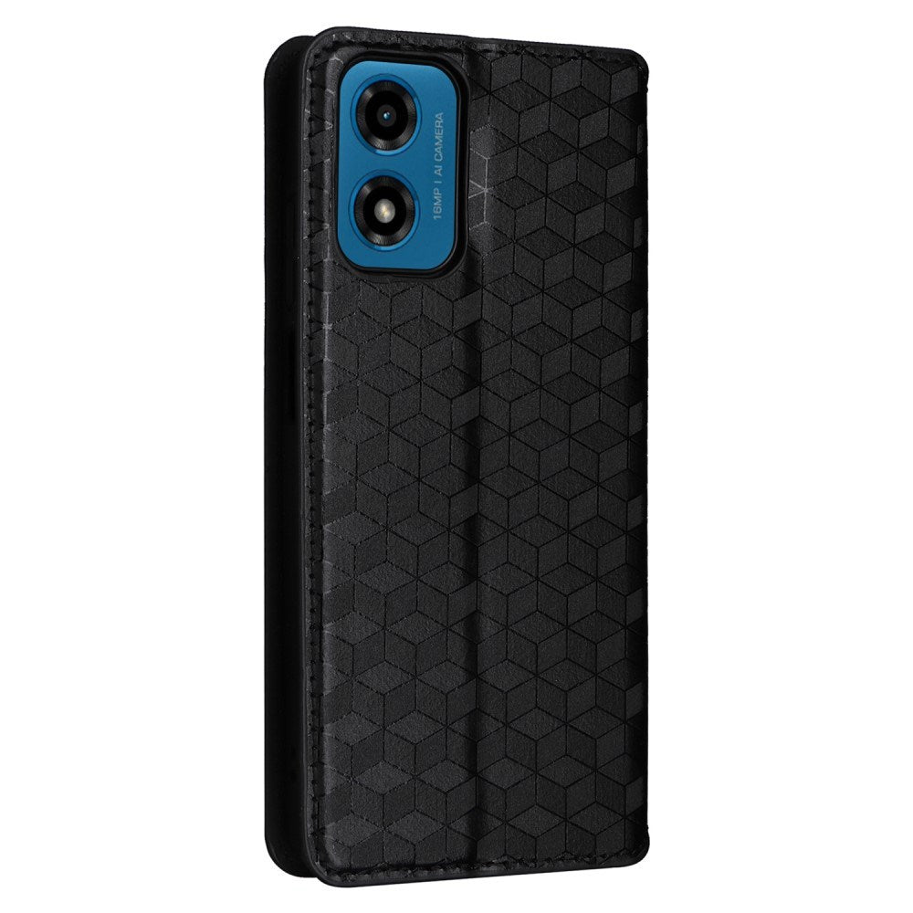 EIDERWOOD Motorola Moto G04 / G24 / G24 Power PU Skinn Flip Deksel med Lommebok - Rombe - Svart