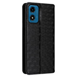 EIDERWOOD Motorola Moto G04 / G24 / G24 Power PU Skinn Flip Deksel med Lommebok - Rombe - Svart