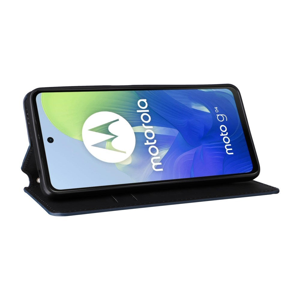 EIDERWOOD Motorola Moto G04 / G24 / G24 Power PU Skinn Flip Deksel med Lommebok - Rombe - Blå