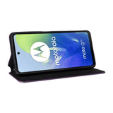 EIDERWOOD Motorola Moto G04 / G24 / G24 Power PU Skinn Flip Deksel med Lommebok - Rombe - Lilla