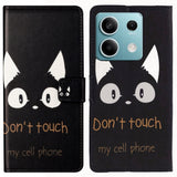 EIDERWOOD Xiaomi Redmi Note 13 (5G) Kunstskinn Flip Deksel m. Lommebok & Stativfunksjon - "Don't Touch My Cell Phone"