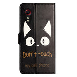 EIDERWOOD Samsung Galaxy Xcover 7 Flipdeksel med Lommebok & Stativ Funksjon - "Don't Touch My Cellphone" Katt