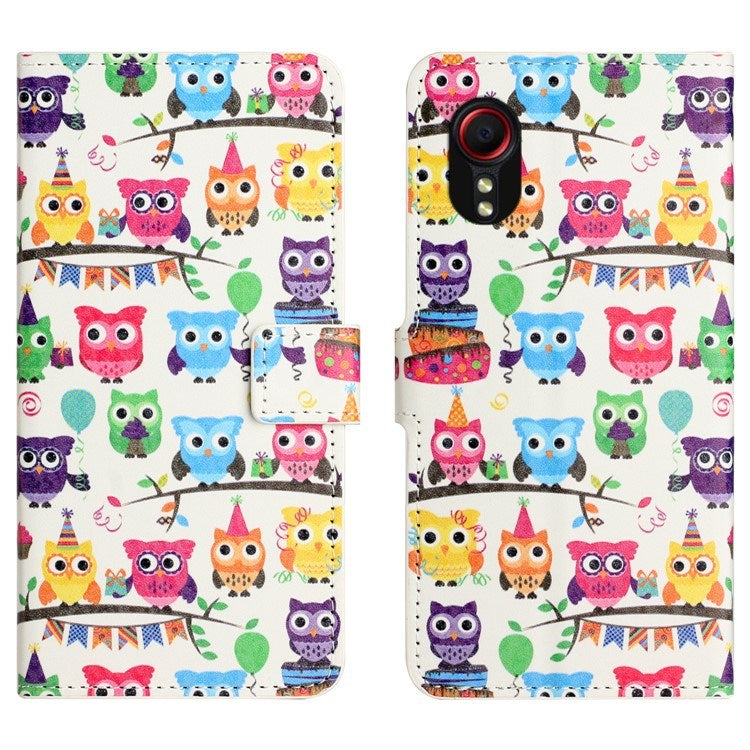 EIDERWOOD Samsung Galaxy Xcover 7 Flipdeksel med Lommebok & Stativ Funksjon - Ugler