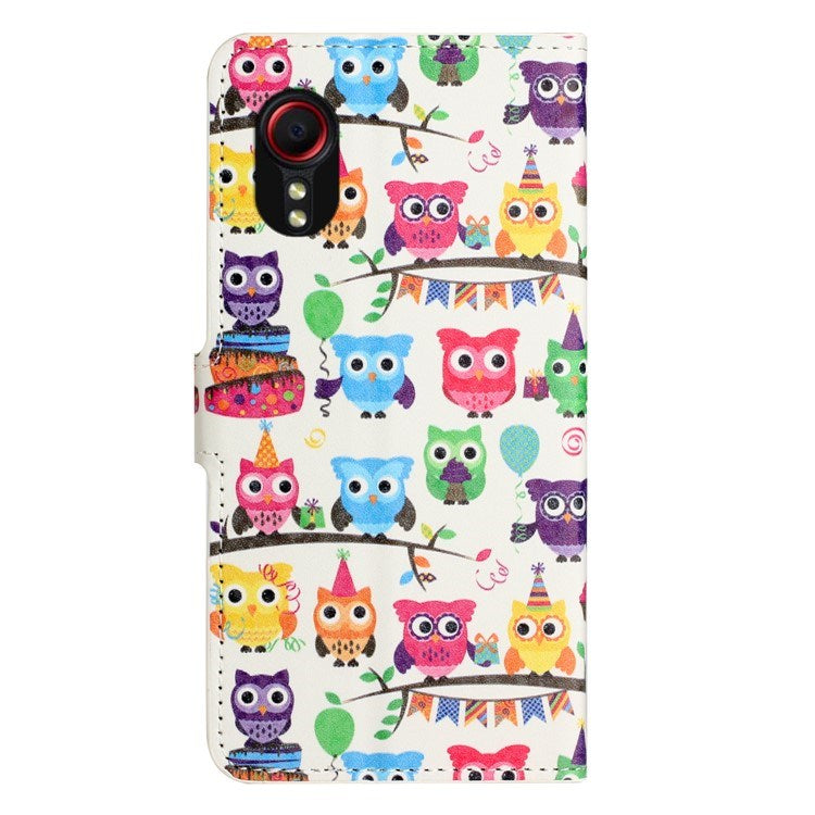 EIDERWOOD Samsung Galaxy Xcover 7 Flipdeksel med Lommebok & Stativ Funksjon - Ugler