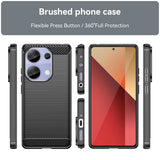 Xiaomi Redmi Note 13 Pro (4G) / Poco M6 Pro Brushed Carbon Fiber Fleksibelt Plast Deksel - Svart