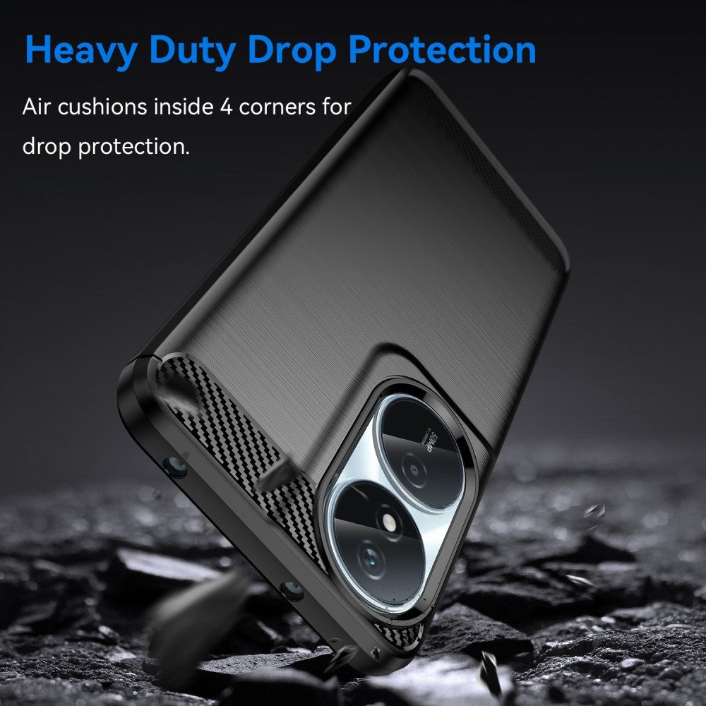 EIDERWOOD Honor X7b / 90 Smart Brushed Carbon Fiber Fleksibelt Plast Deksel - Svart