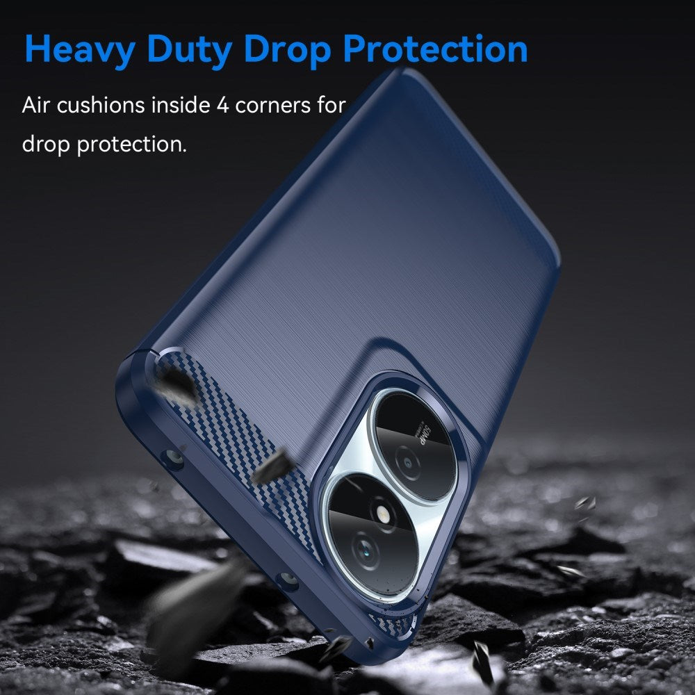 EIDERWOOD Honor X7b / 90 Smart Brushed Carbon Fiber Fleksibelt Plast Deksel - Blå