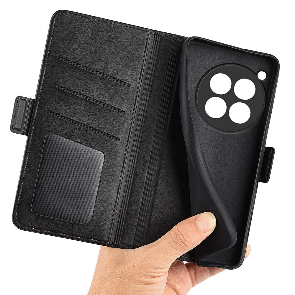 EIDERWOOD OnePlus 12R Blankt Kunstskinn Mobildeksel med Lommebok - Svart