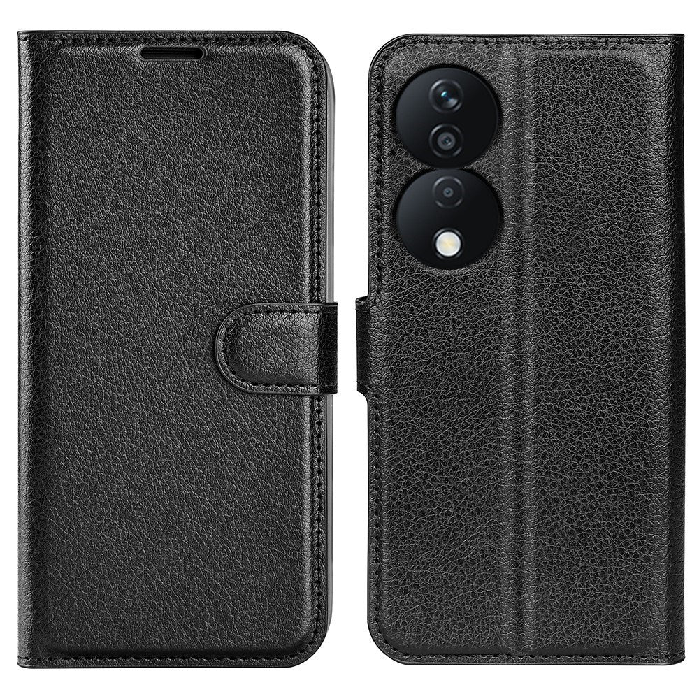 EIDERWOOD Honor X7b / 90 Smart Kunstskinn Flip Deksel m. Kortholder & Ståfunksjon - Svart